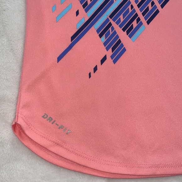Nike Coral Pink & Blue Dri-Fit Tee T-shirt 3T EUC - Picture 5 of 10